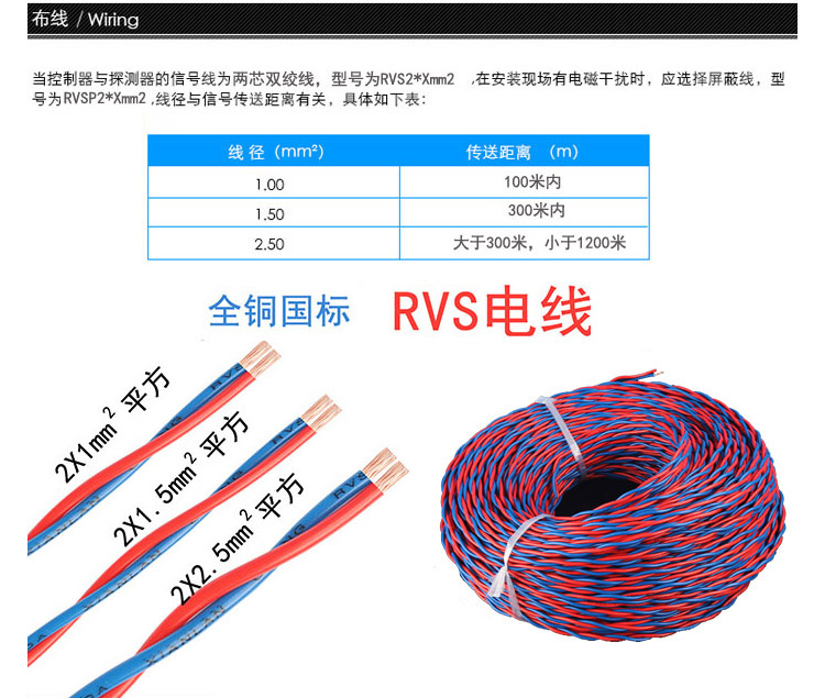 二氧化氮?dú)怏w報(bào)警器采用兩芯線