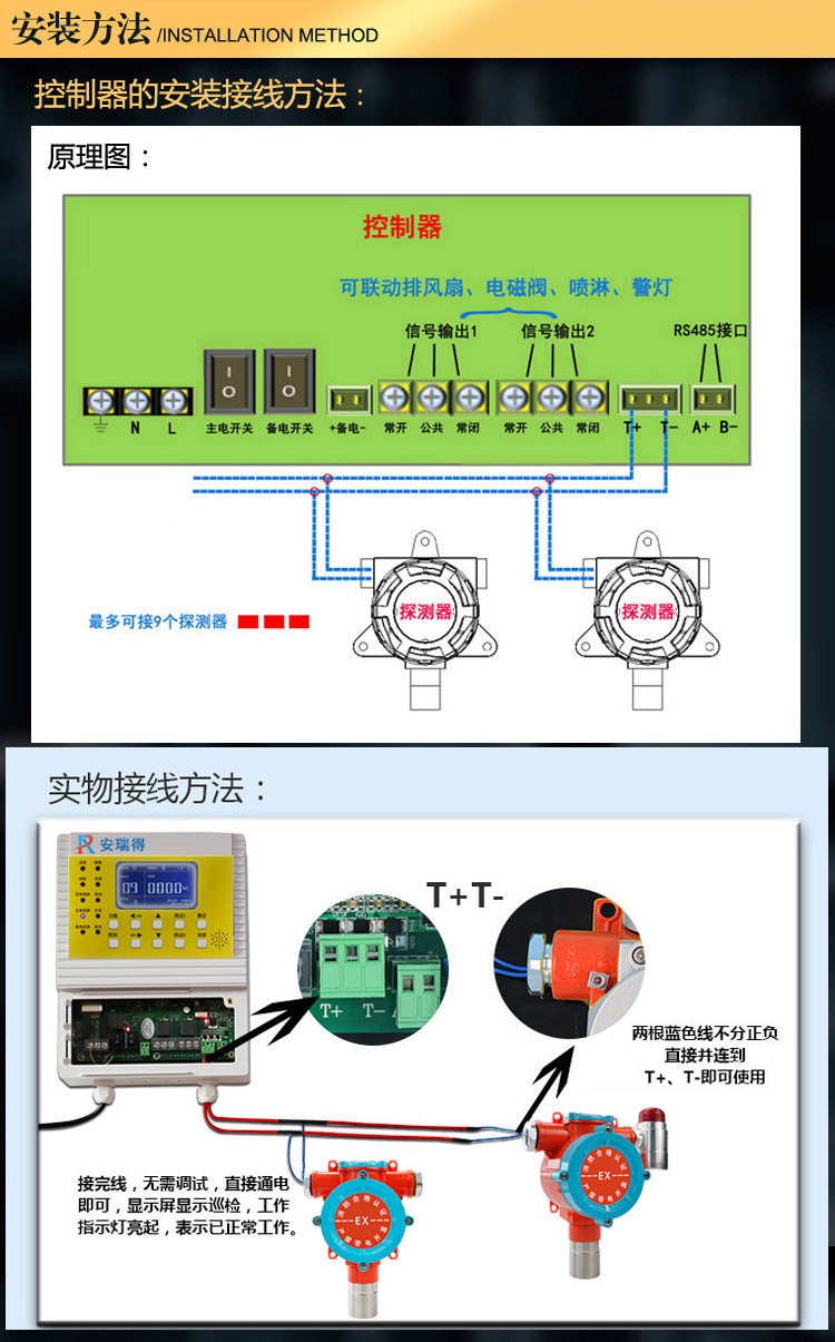二氧化氮?dú)怏w報(bào)警器安裝方法